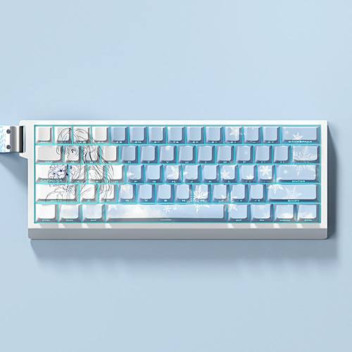 雪乃键帽透光侧刻PBT原厂高度适配wooting迈从Ace68磁轴键盘ez63