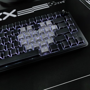 黑色折影拼蝴蝶爱心键帽侧刻透光适配迈从Ace68魔导士ATKRS6 EV63