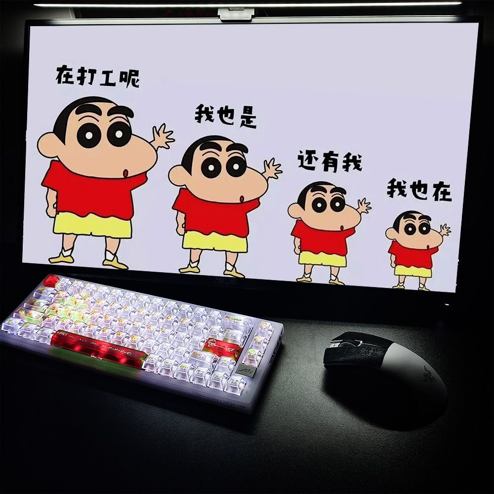 蜡笔小新雾透键帽适配迈从Ace68前行者X87艾石头ND63狼蛛F98磁轴