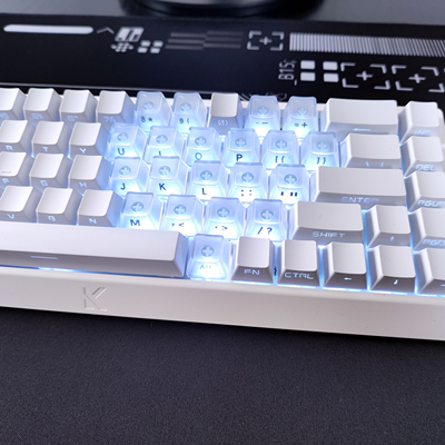 纯白侧刻透光键帽拼爱心适配wooting迈从Ace68狼蛛F87魔导士EZ63