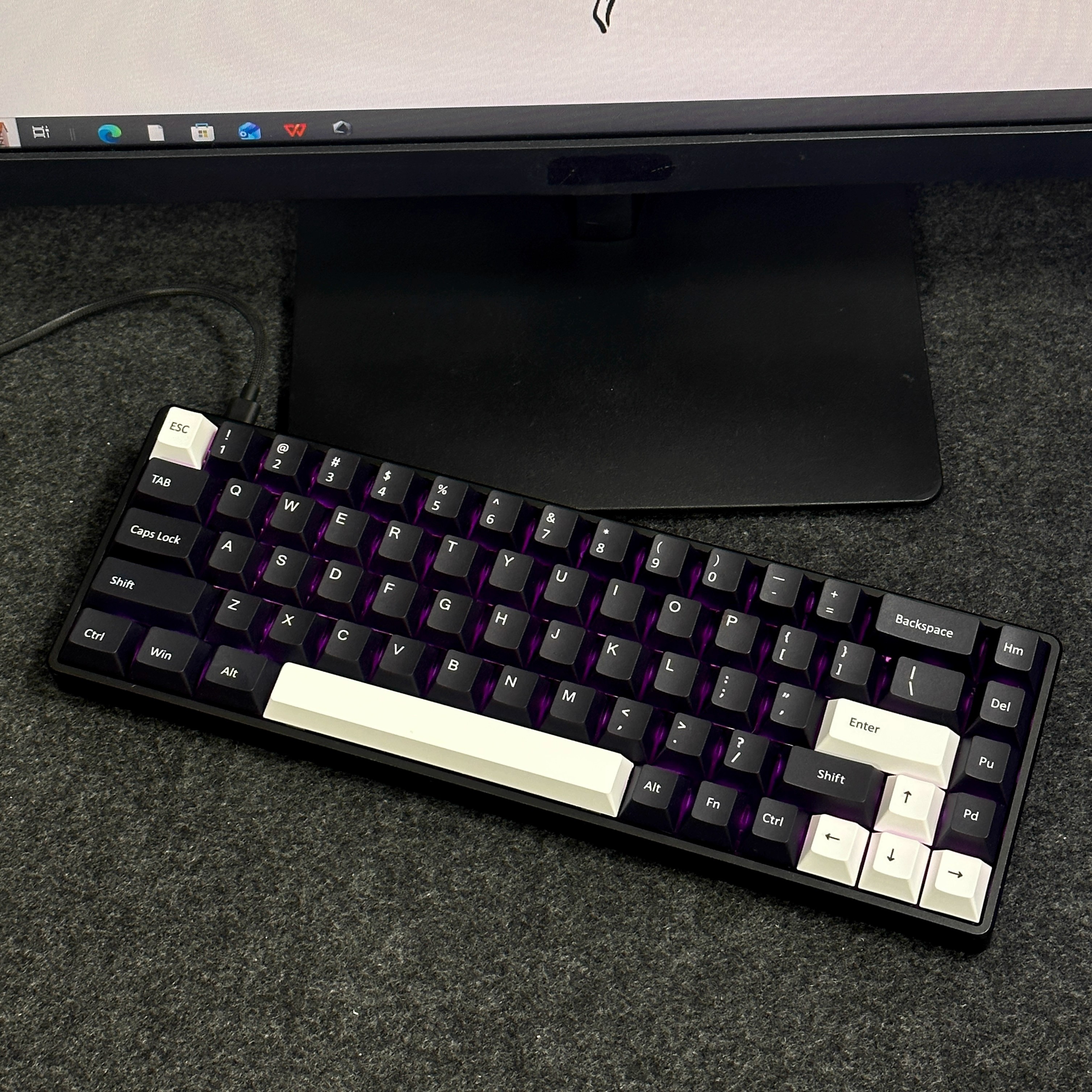 纯黑正刻键帽原厂高适配ev63魔导士made68迈从Ace68夜魔前行者X87