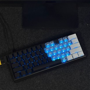 黑白双拼侧刻透光键帽适配EZ63魔导士磁轴迈从Ace68前行者X87狼蛛