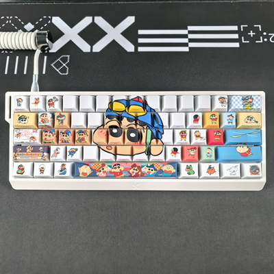 蜡笔小新键帽侧刻透光适配迈从Ace68魔导士made68狼蛛hero68ATK