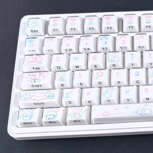 可爱兔果冻键帽侧刻适配迈从Ace68夜魔小蜜蜂made68前行者X87雨75