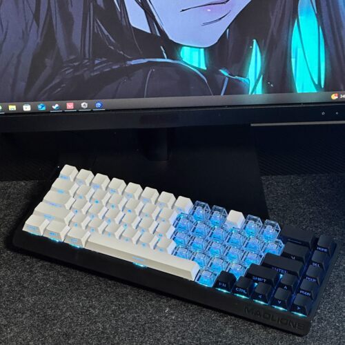 黑白侧刻双拼爱心键帽适配迈从Ace68前行者X87美加狮mad60 EZ63