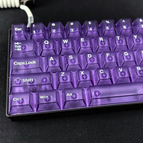 紫色雾透键帽正刻适配迈从Ace68美加狮MAD60前行者X87魔导士EV63