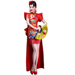 开场舞水鼓舞演出服现代舞蹈打腰鼓队服装女打鼓服表演服装中国鼓