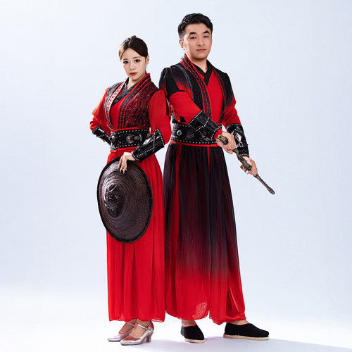 打鼓演出服装女威风锣鼓水鼓舞飞扬服装大气开场舞舞蹈演出服男女
