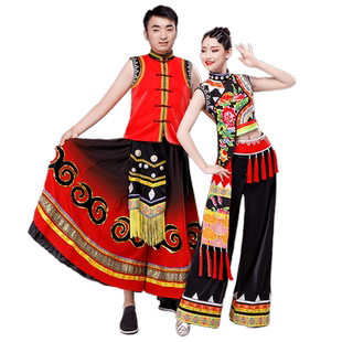 三月三民族服装成人彝族服装女彝族舞蹈演出服少数民族舞蹈演出服