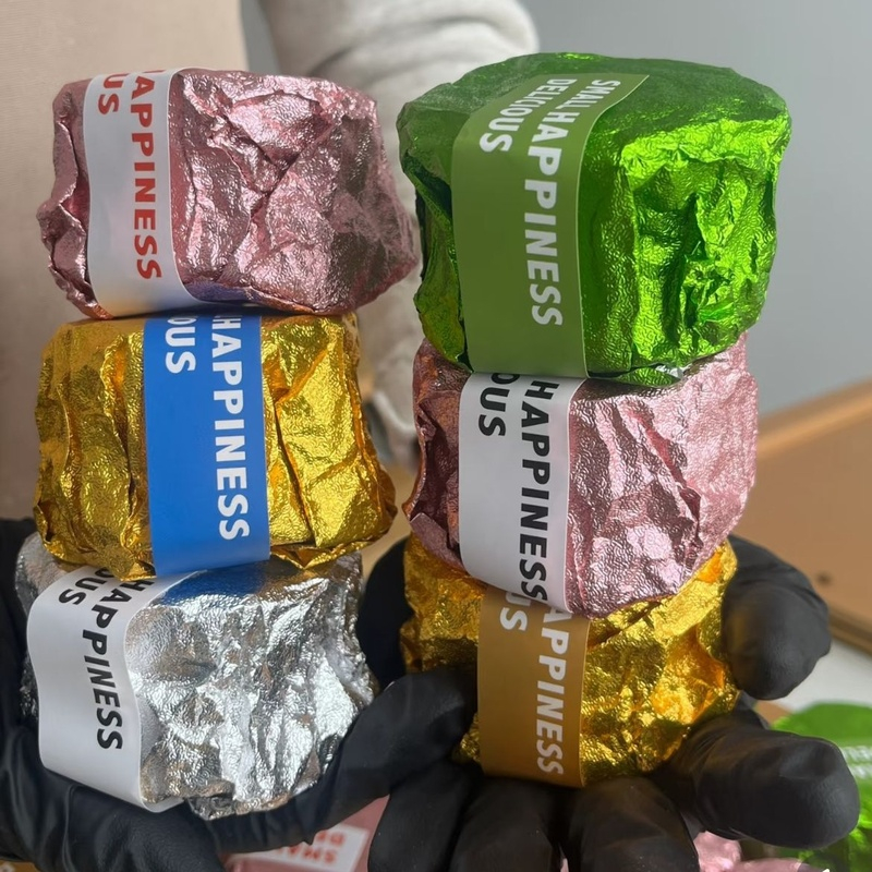 脆墩墩锡纸彩色食品级包装纸网红梦龙派同款吨吨打包巧克力铝箔纸