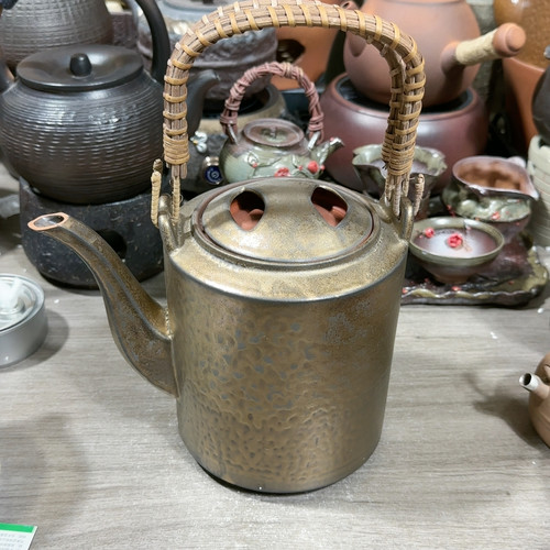 紫砂铁锈釉提梁壶2100毫升可以明火