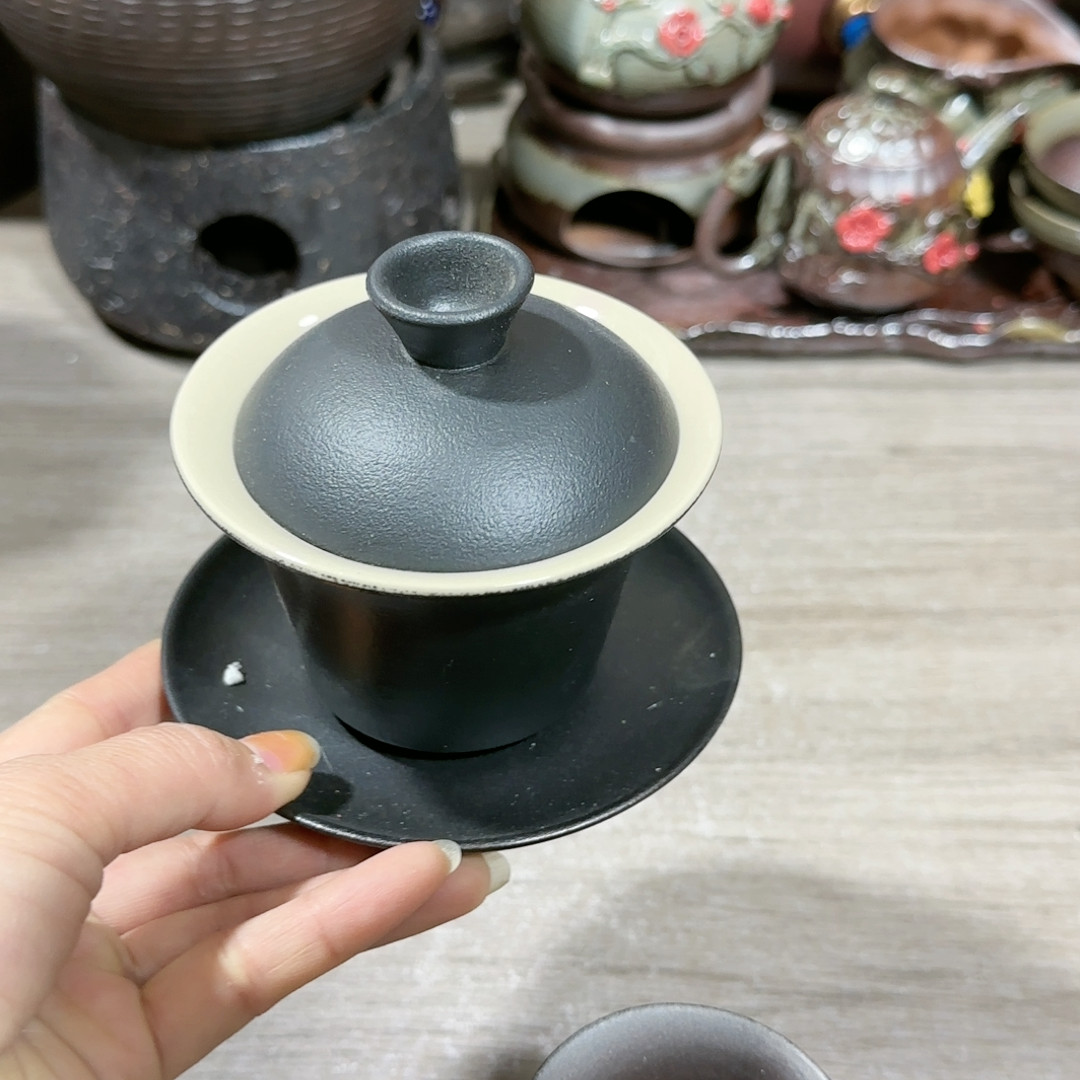 黑陶草木灰三材盖碗,餐饮具,煮茶炉,淘宝优惠券,粉丝福利购,淘宝优惠卷
