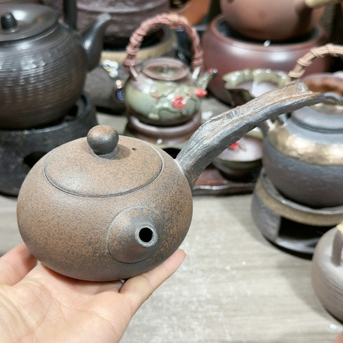 原矿老岩泥柴烧提小侧把泡茶壶250毫升