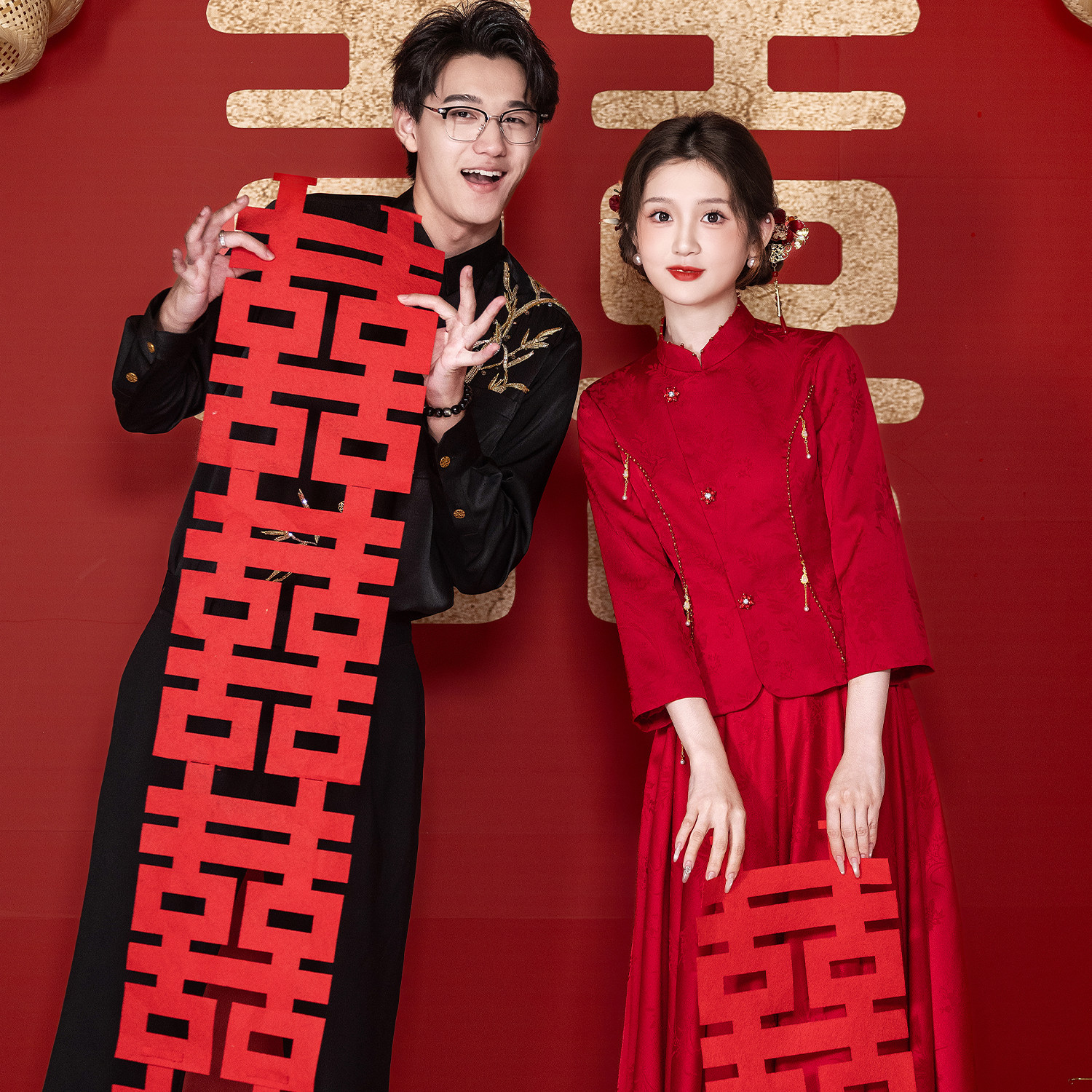 绣珠敬酒服2026新款结婚当天新娘便装红色显瘦订婚礼服裙回门嫁衣