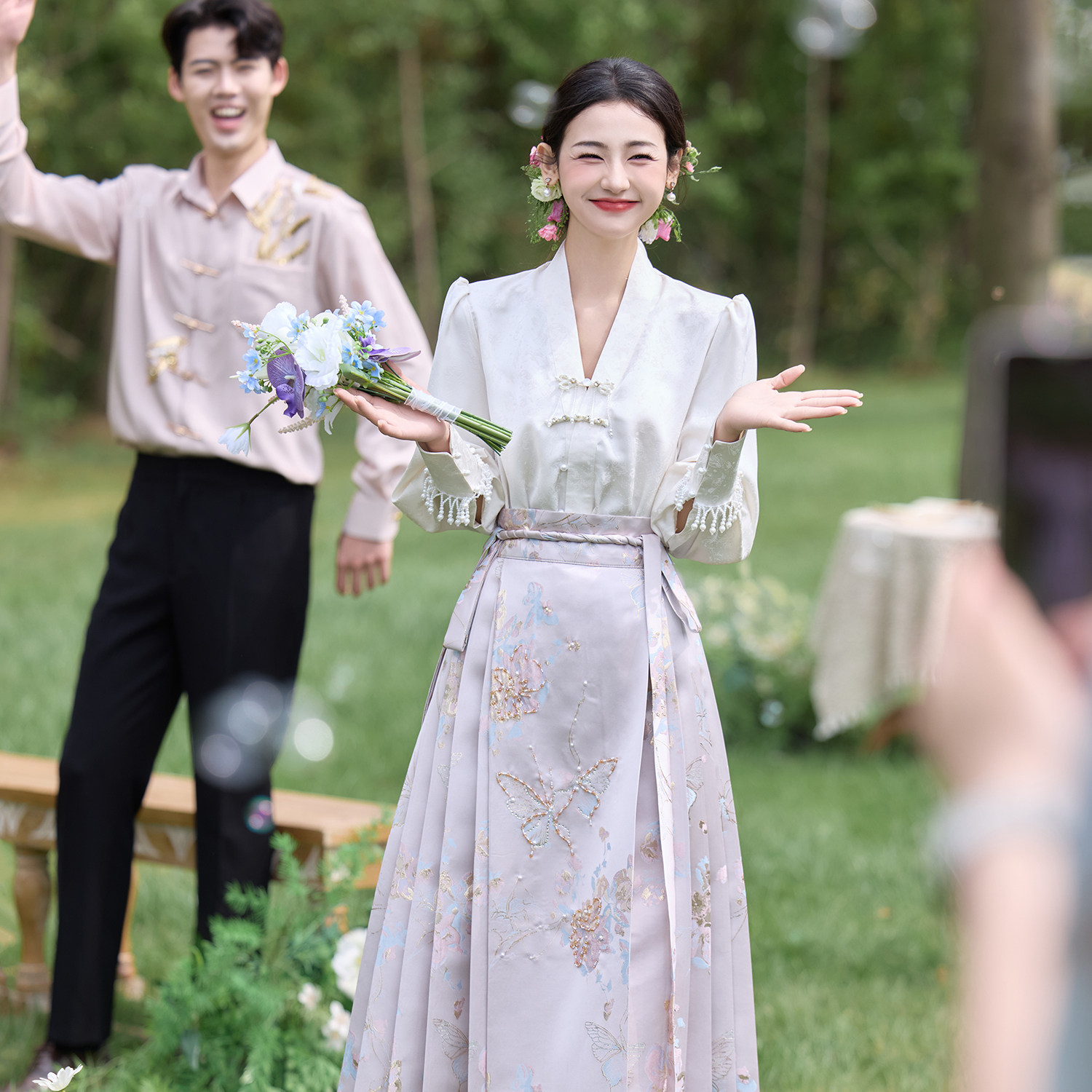 新中式订婚马面裙套装2026新款新娘结婚敬酒服汉服日常回门礼服裙