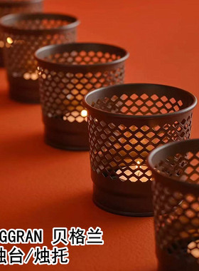 IKEA宜家国内代购贝格兰 蜡烛台 家居装饰灰色烛托摆件 笔筒