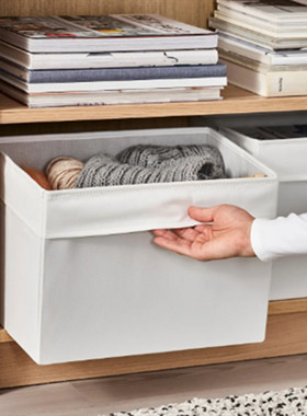 IKEA宜家国内代购 德洛纳 盒子 25x35x25CM书架收纳整理盒文件盒