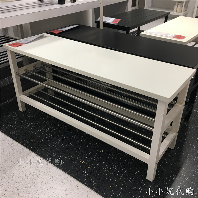 IKEA宜家国内代购 图西格换鞋长凳鞋架鞋柜收纳鞋架黑色/白色