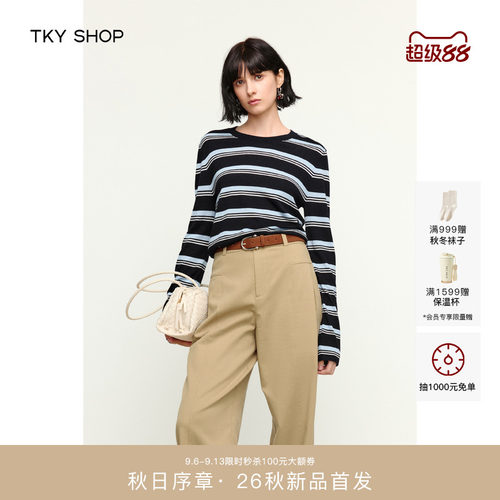 TKYSHOP圆领长袖毛套衫