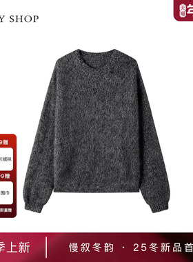 [商场同款]TKY SHOP圆领套头毛衣2025冬新款针织上衣10I1MA00D227