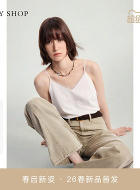 [商场同款]TKY SHOP轻熟简约V领吊带背心女休闲上衣10J1BP05C039