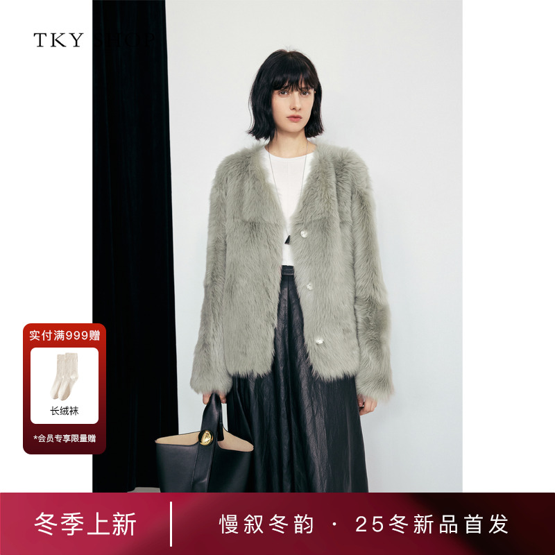 TKYSHOP托斯卡纳皮毛一体外套
