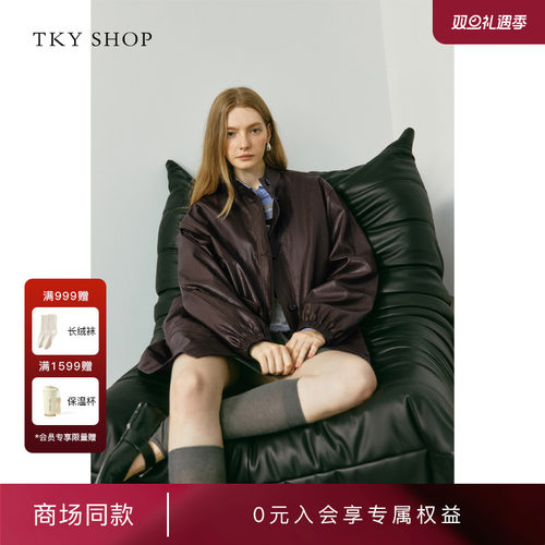 TKYSHOP时髦立领皮衣外套