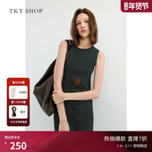 TKY SHOP轻奢优雅风无袖 条纹连衣裙女黑色背心裙气质小众松弛感