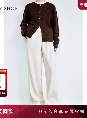 [商场同款]TKY SHOP高腰阔腿长裤2024冬季新款休闲裤10H1QA02S114