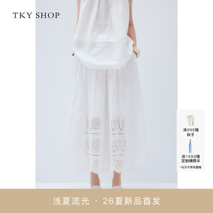 [商场同款]TKY SHOP绣花松紧腰长裙2026夏新款半身裙10J1SA03G034