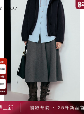 [商场同款]TKY SHOP半身裙2025冬新款高腰显瘦A字裙10I1TA02P217