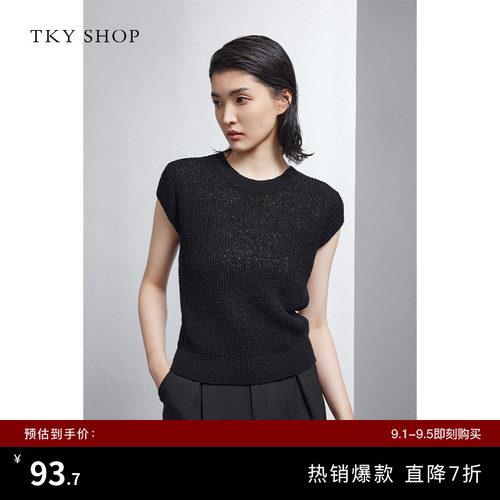 TKYSHOP圆领短袖针织衫女