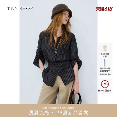 TKYSHOP长袖条纹衬衫