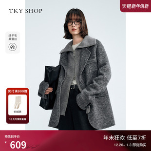 SHOP西装 短外套气质高级感冬装 式 新款 保暖 毛呢外套女2025冬季 TKY