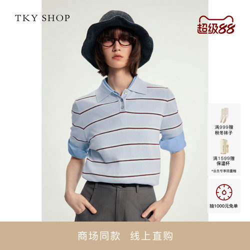 TKYSHOP短袖POLO领线套衫