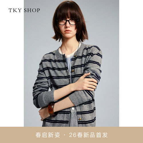 TKYSHOP圆领毛开衫2026春新品