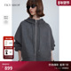 TKY 保暖大衣女 新款 SHOP学院风羊毛大衣女中长款 连帽毛呢外套冬季