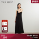 简约气质小黑裙长款 TKY SHOP肌理感吊带连衣裙2025夏新款 度假裙子