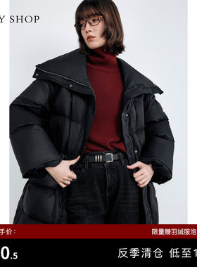 TKYSHOP收腰大翻领羽绒服