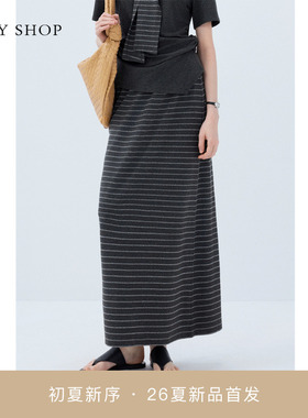 [商场同款]TKY SHOP简约条纹半身裙女2026春新款长裙10J1TA01E065
