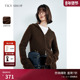 TKY 显瘦上衣 高级感毛衣修身 SHOP牦牛绒连帽针织开衫 女2025冬新款