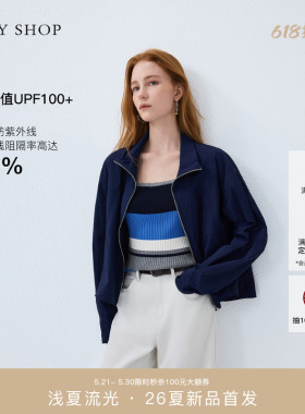 [商场同款]TKY SHOP立领短外套女2026夏夹克防晒服10J1DA01E090