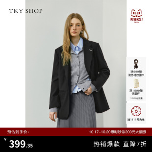 TKY SHOP一手长黑色便西女秋季新款轻职场休闲西装外套气质通勤