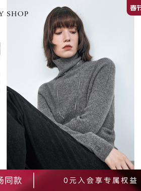 [商场同款]TKY SHOP高领羊绒衫2024冬新款加厚毛衣女10H1MA00D004