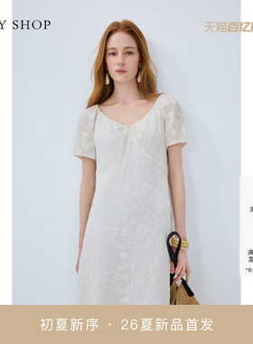[商场同款]TKY SHOP法式泡泡袖连衣裙2026夏新款裙子10J1YA04H101