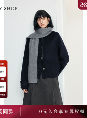 [商场同款]TKY SHOP双面羊毛大衣2025冬新款毛呢外套10I1GA02P050