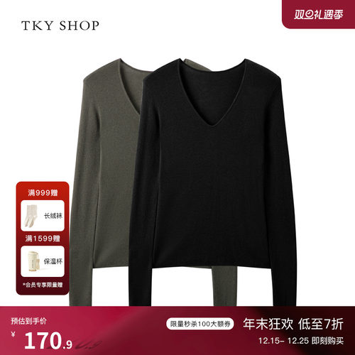 TKYSHOPV领长袖线套衫