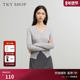 SHOP时尚 新款 V领长袖 TKY 针织开衫 女秋季 修身 显瘦薄上衣优雅气质