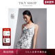 气质印花长裙 SHOP荡领真丝吊带连衣裙2025夏新款 商场同款 TKY