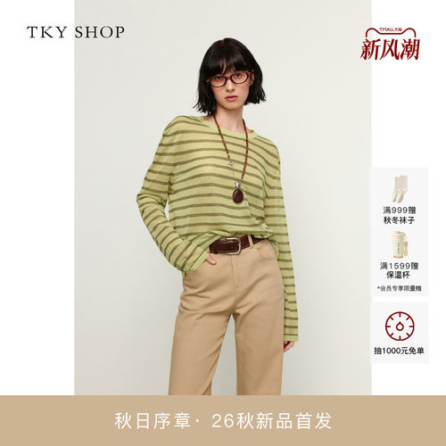 TKYSHOP圆领长袖线套衫